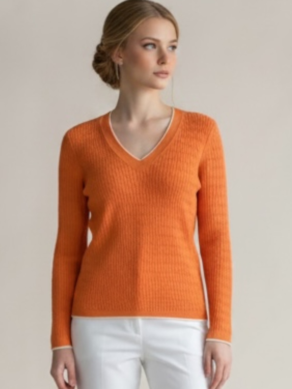 Brooks Brothers Classic Sophisticated Preppy Size Large Light Orange Sweater